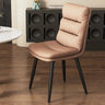 Faux Leather Strip Backrest Upholstered Dining Chair Image - 11