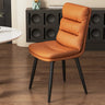 Faux Leather Strip Backrest Upholstered Dining Chair Image - 2