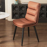 Faux Leather Strip Backrest Upholstered Dining Chair Image - 3