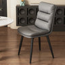 Faux Leather Strip Backrest Upholstered Dining Chair Image - 9