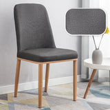 Faux Leather Upholstered Armless Metal Dining Chair Image - 20