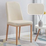 Faux Leather Upholstered Armless Metal Dining Chair Image - 23