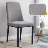 Faux Leather Upholstered Armless Metal Dining Chair Image - 27