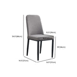 Faux Leather Upholstered Armless Metal Dining Chair #size