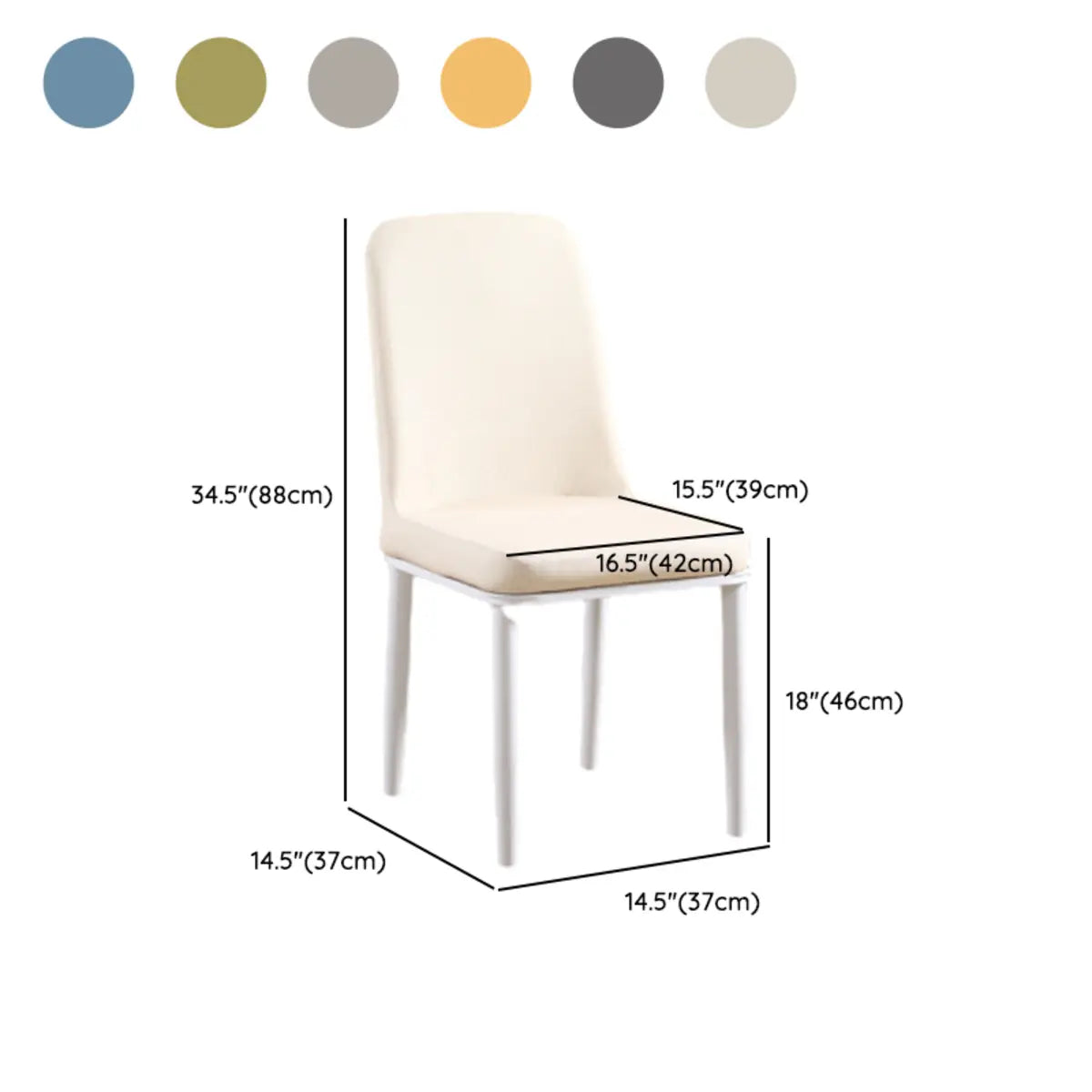 Faux Leather Upholstered Armless Metal Dining Chair Image - 30