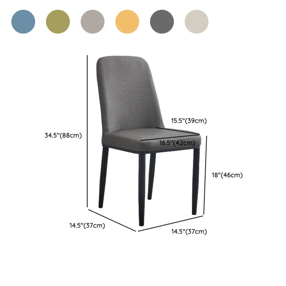 Faux Leather Upholstered Armless Metal Dining Chair Image - 31