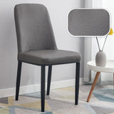 Faux Leather Upholstered Armless Metal Dining Chair Image - 15