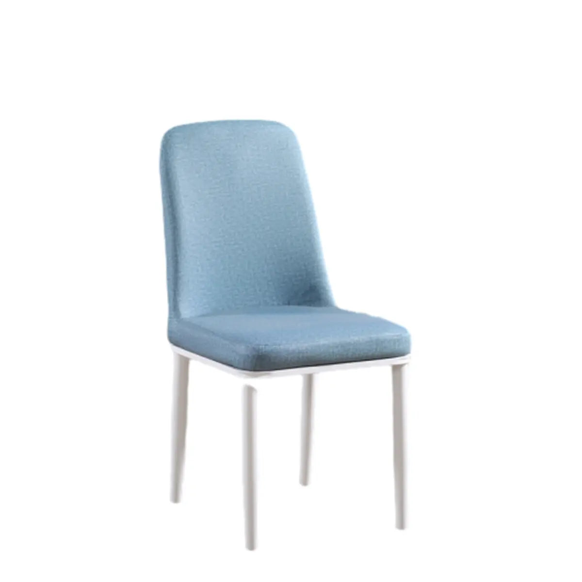 Faux Leather Upholstered Armless Metal Dining Chair Image - 8