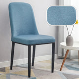 Faux Leather Upholstered Armless Metal Dining Chair Image - 19