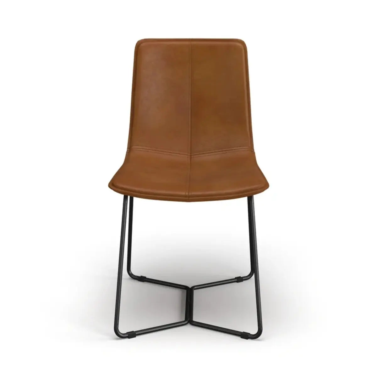 Faux Leather Upholstered Backrest Armless Dining Chair Image - 9