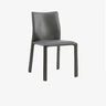 Faux Leather Upholstered Backrest Metal Dining Chair Image - 11