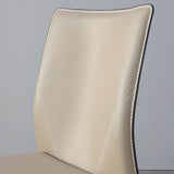 Faux Leather Upholstered Backrest Metal Dining Chair Image - 12