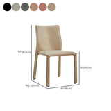 Faux Leather Upholstered Backrest Metal Dining Chair #size