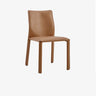 Faux Leather Upholstered Backrest Metal Dining Chair Image - 7