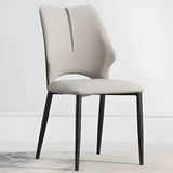 Faux Leather Wingback Metal Standard Dining Chairs Image - 7