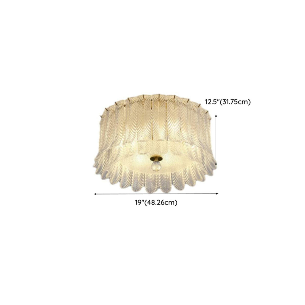 Feather Clear Glass Cylinder Flush Mount Ceiling Light 