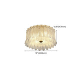 Feather Clear Glass Cylinder Flush Mount Ceiling Light #size