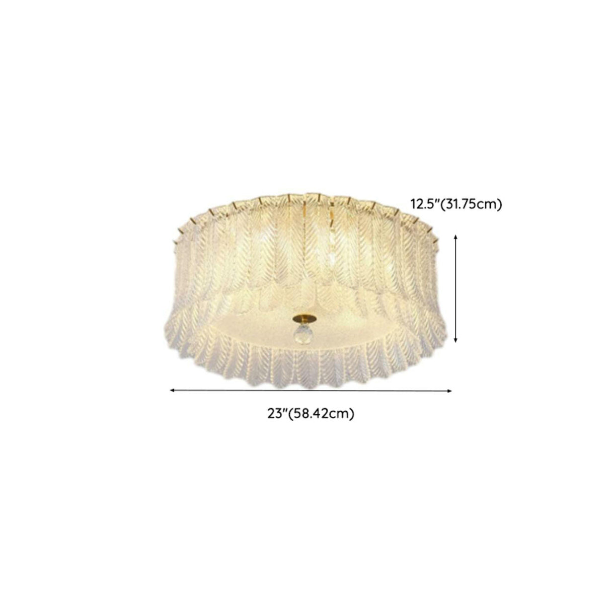 Feather Clear Glass Cylinder Flush Mount Ceiling Light Image - 15