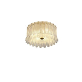 Feather Clear Glass Cylinder Flush Mount Ceiling Light Image - 3