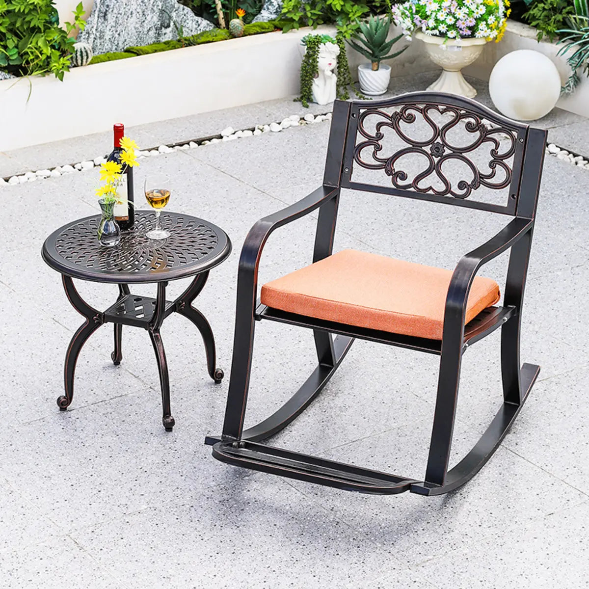 Fixed UV Resistant Metal Frame Outdoor Coffee Table Image - 3