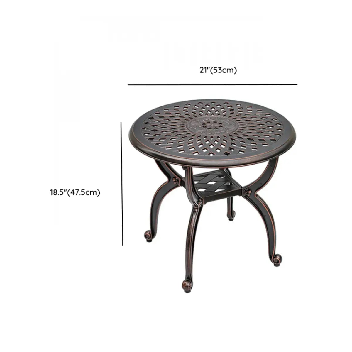 Fixed UV Resistant Metal Frame Outdoor Coffee Table 