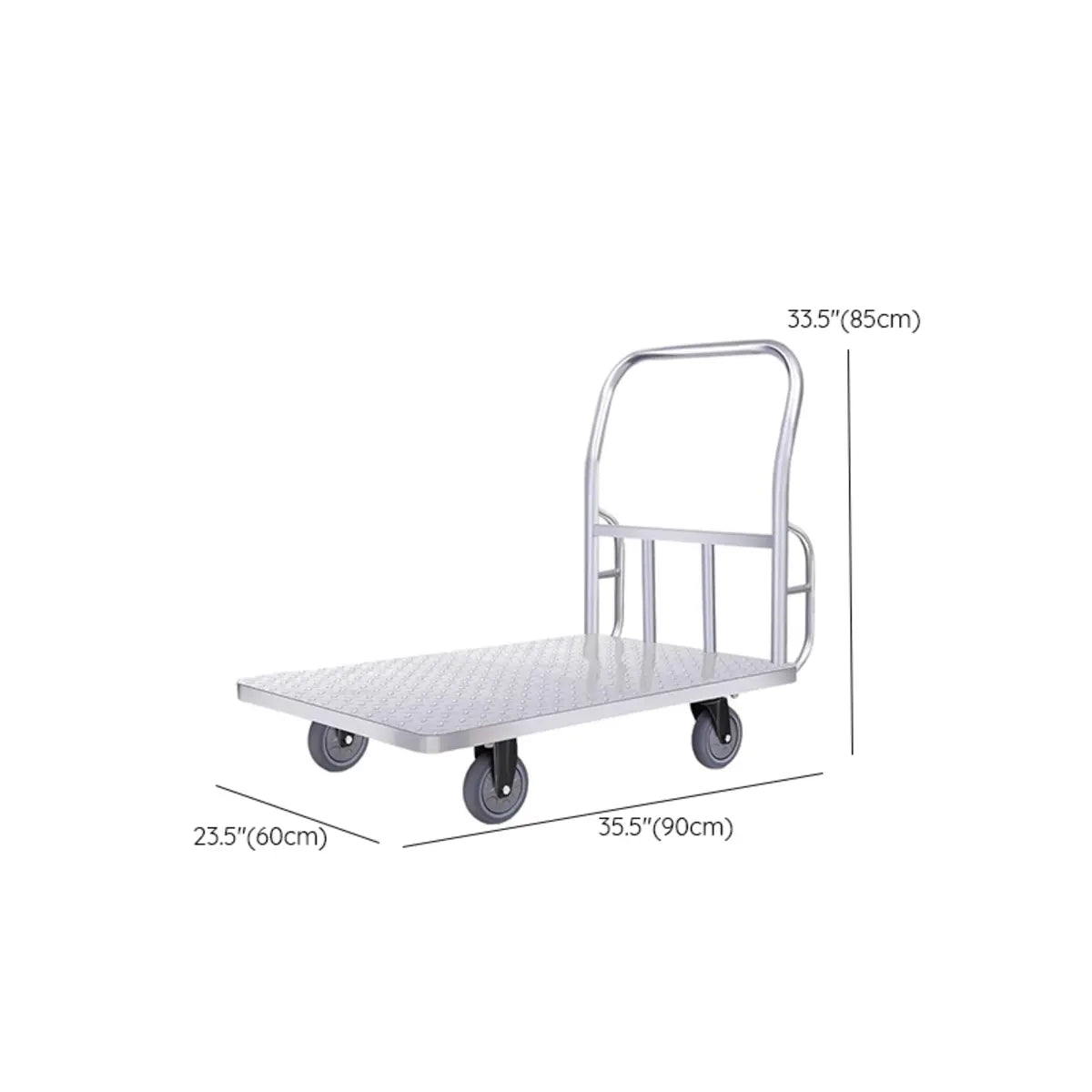 Flat Aluminum Metal Utility Carts with Four Casters 