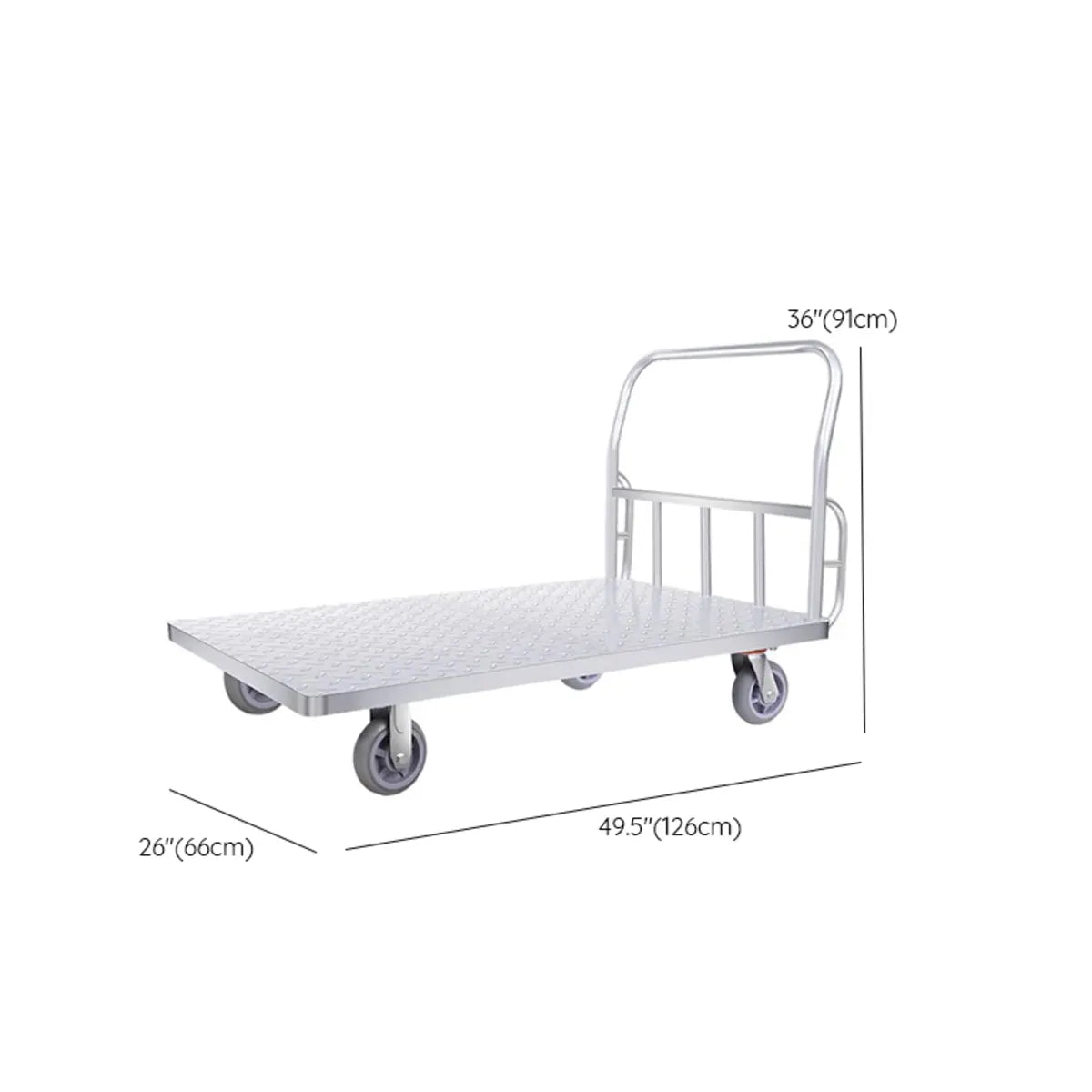 Flat Aluminum Metal Utility Carts with Four Casters Image - 18