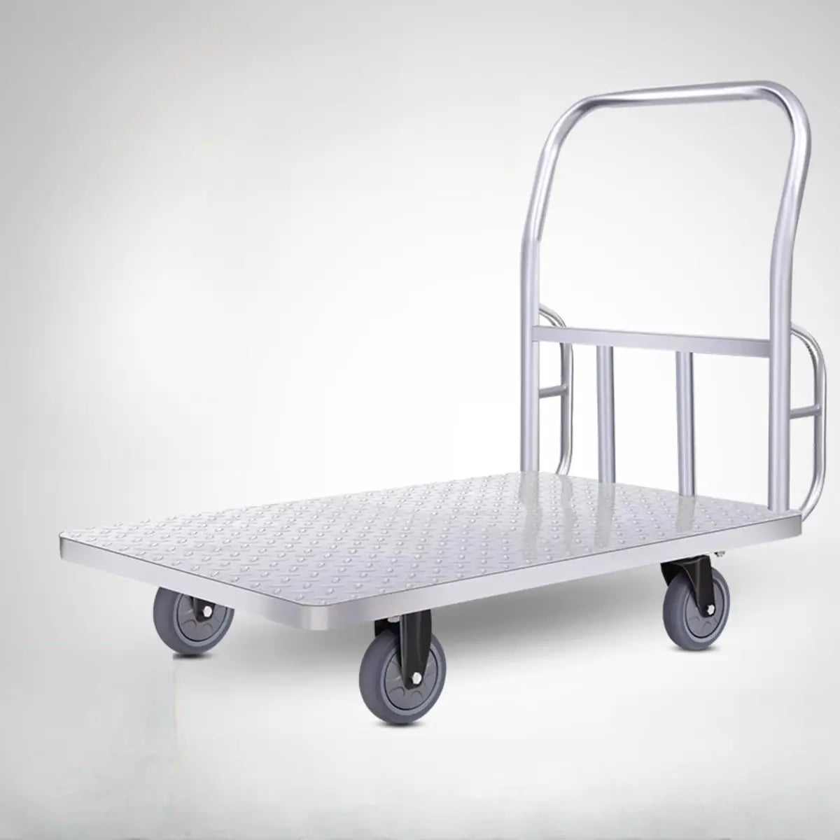 Flat Aluminum Metal Utility Carts with Four Casters Image - 2