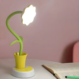 Flexible Elegant Flower Green USB LED Table Lamp Image - 1