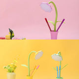 Flexible Elegant Flower Green USB LED Table Lamp Image - 11