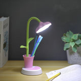 Flexible Elegant Flower Green USB LED Table Lamp Image - 8