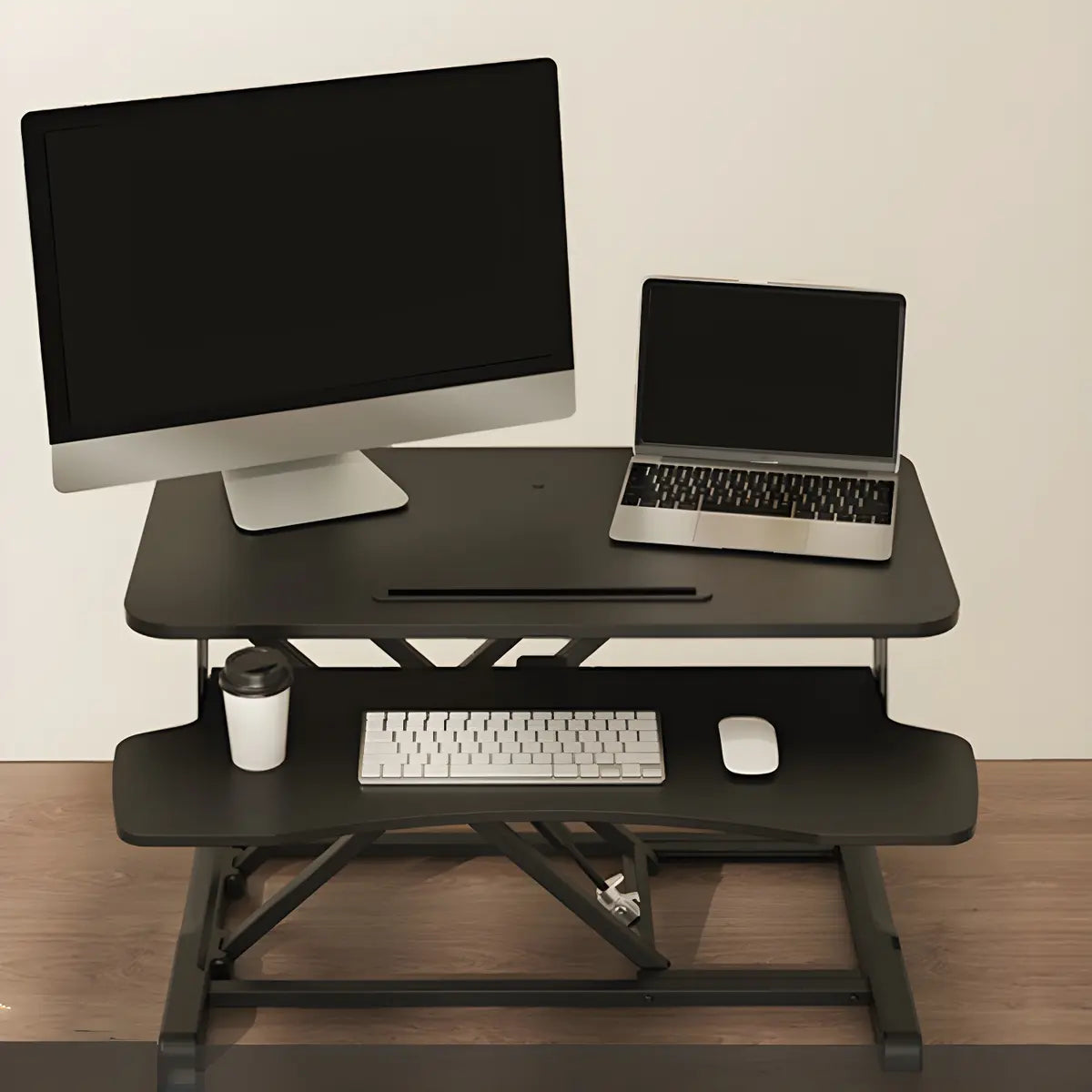 Flexible Folding Keyboard Tray Standing Desk Converter Image - 2