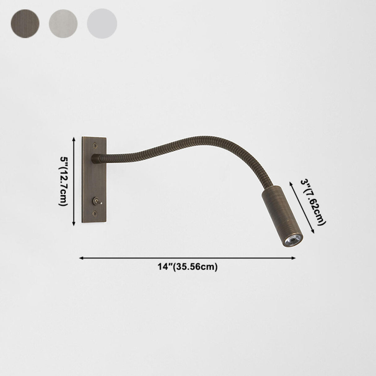 Flexible Gooseneck LED Bedside Wall Reading Light 