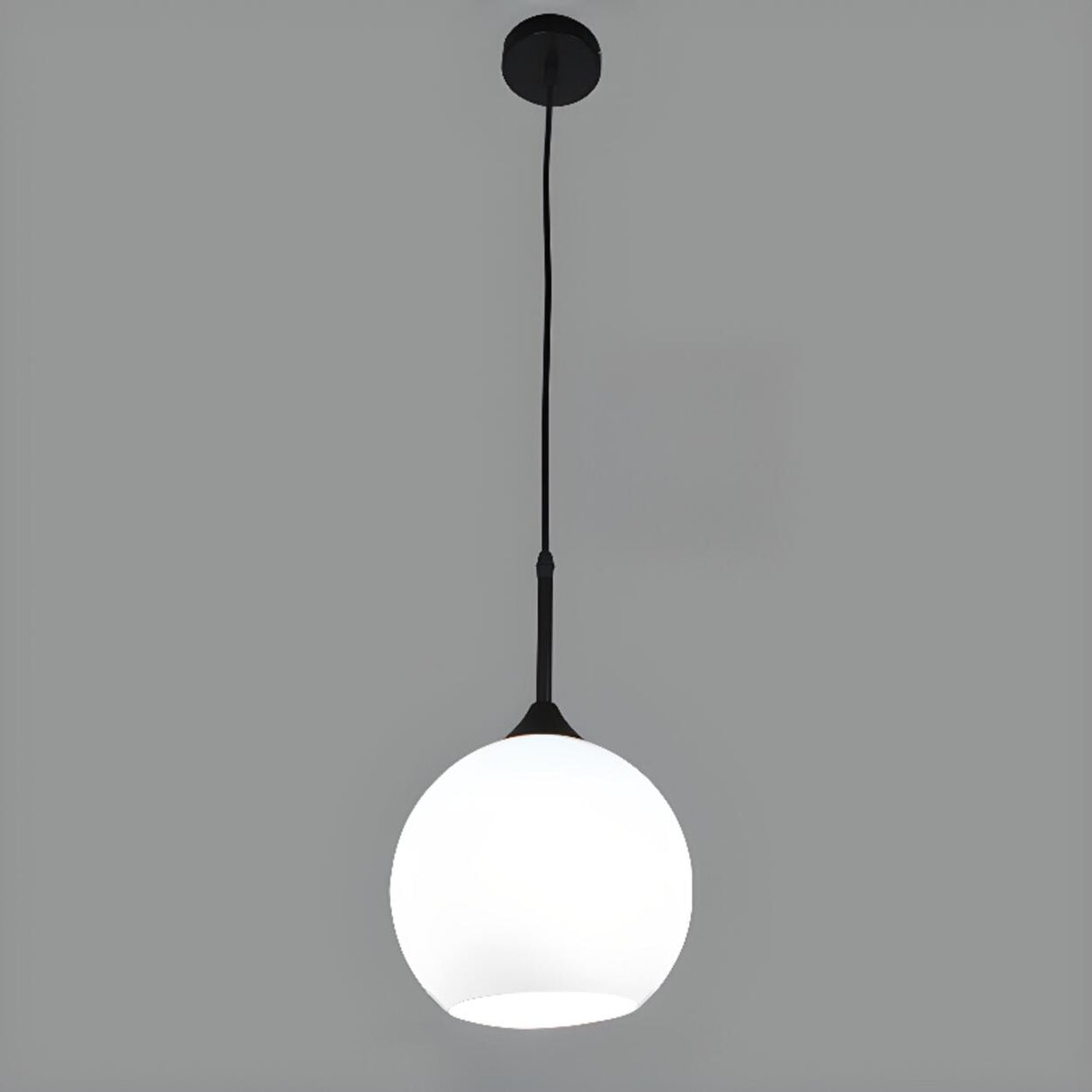 Flexible Length Modern Frosted Glass Globe Pendant Light Image - 3