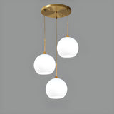 Flexible Length Modern Frosted Glass Globe Pendant Light Image - 5