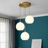 Flexible Length Modern Frosted Glass Globe Pendant Light Image - 6