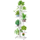 Floor Rectangle Metal Frame Holder Plant Stand White Image - 5