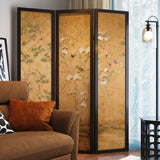 Floral Decorative Double Sided Print Folding Room Divider Image - 1