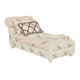 Floral Upholstered Reclining Armless Chaise with Pillow Image - 10