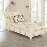 Floral Upholstered Reclining Armless Chaise with Pillow Image - 2