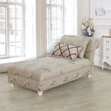 Floral Upholstered Reclining Armless Chaise with Pillow Image - 4