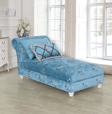 Floral Upholstered Reclining Armless Chaise with Pillow Image - 5