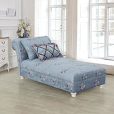 Floral Upholstered Reclining Armless Chaise with Pillow Image - 7