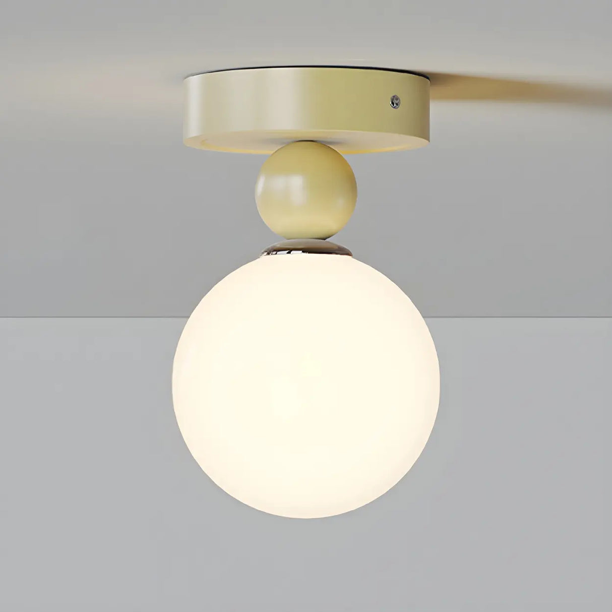 Flower Frosted Glass Semi-Flush Mount Ceiling Light Image - 2