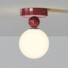 Flower Frosted Glass Semi-Flush Mount Ceiling Light Image - 7