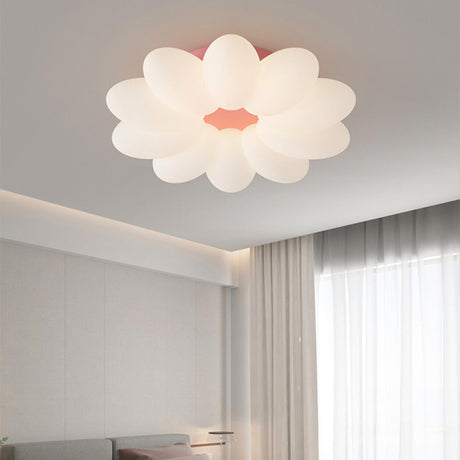 Flower-Shaped Dimmable LED Flush Mount Ceiling Light Image - 2