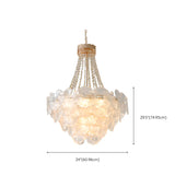 Flower White Frosted Glass Crystal Beads Tiered Chandelier Image - 9