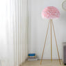 Fluffy Feather Shade Modern Tripod Metal Floor Lamp Image - 10