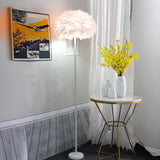 Fluffy Feather Shade Modern Tripod Metal Floor Lamp Image - 8