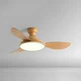 Flush 5 Wood Blade Flower Shape Ceiling Fan with Light Image - 4